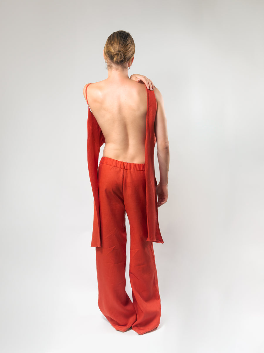 Tomato Linen Pants