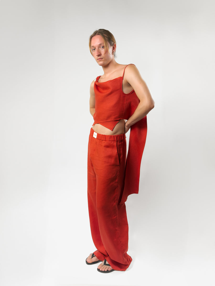 Tomato Linen Pants