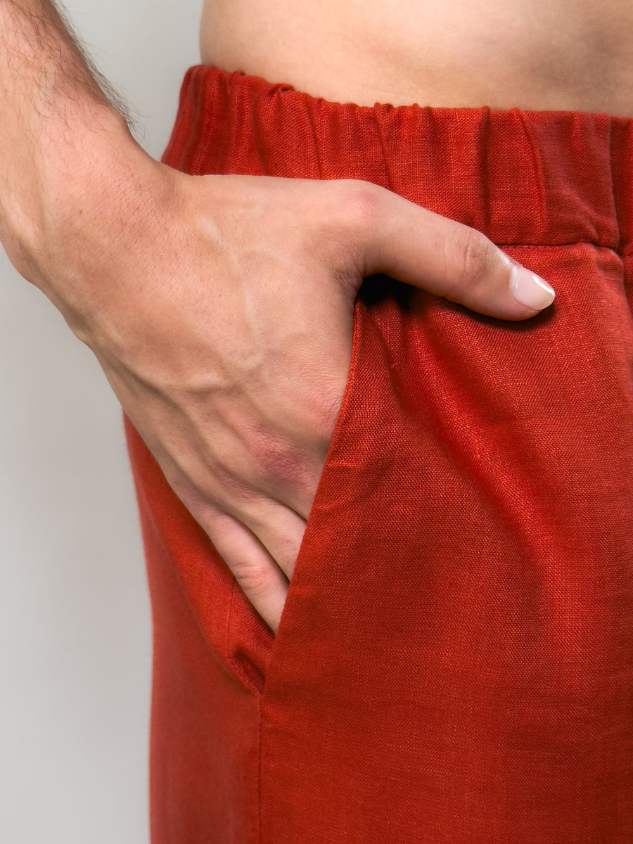 Tomato Linen Pants